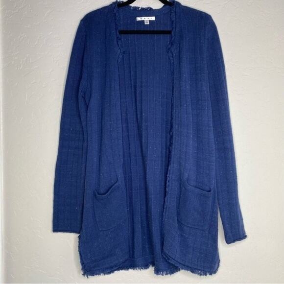 CAbi Navy Blue Speckled Duchess Longline Cardigan Medium - Picture 10 of 10